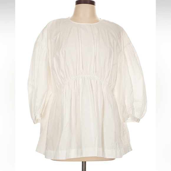 Simone Rocha Tops - Simone Rocha Women’s Cream Peasant Blouse - Classic Lightweight Top
